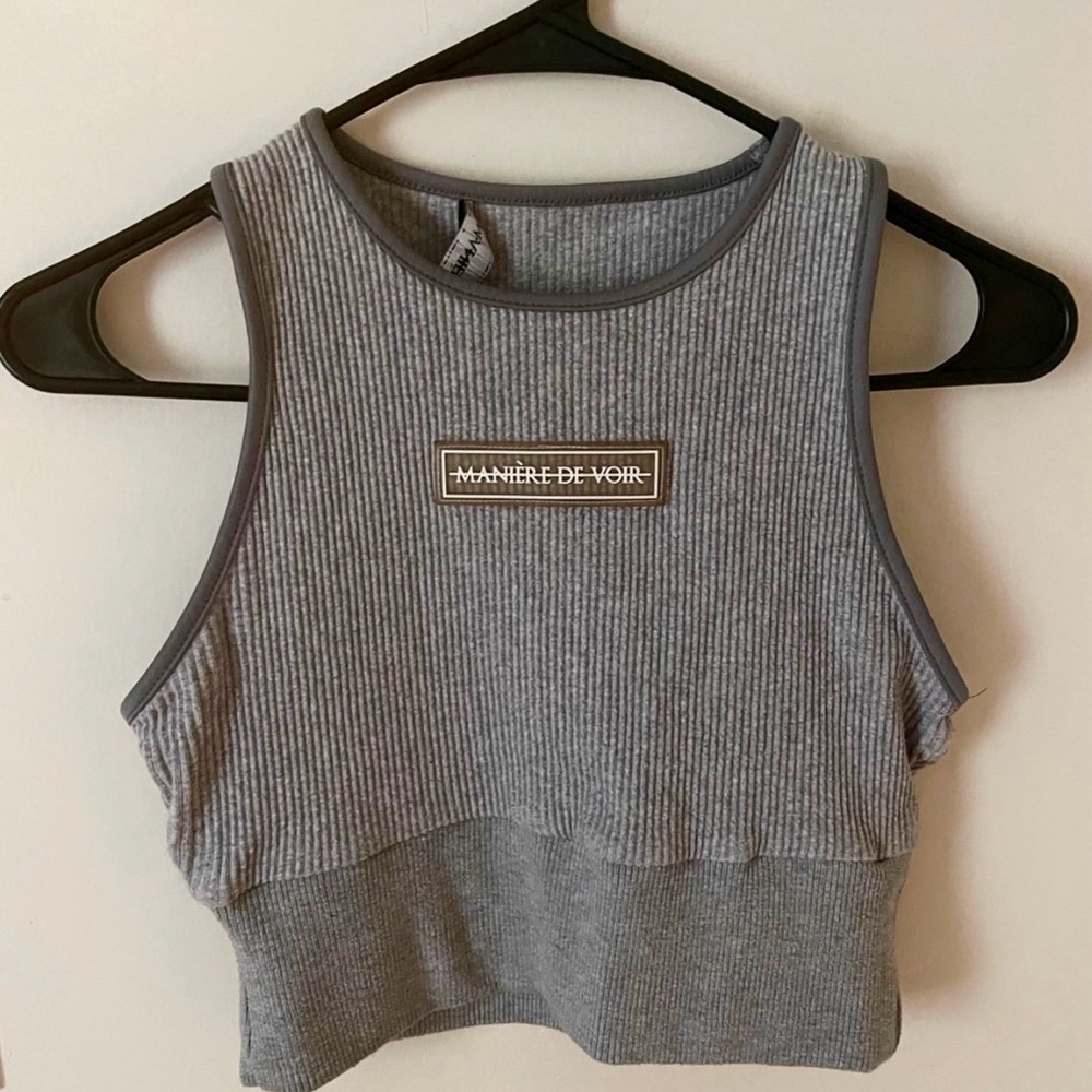Maniere De Voir Ribbed Racer Top | size 10